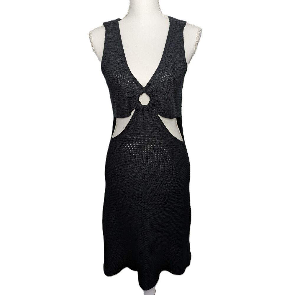 Women's Madden NYC Crochet Keyhole Dress Black Size XL